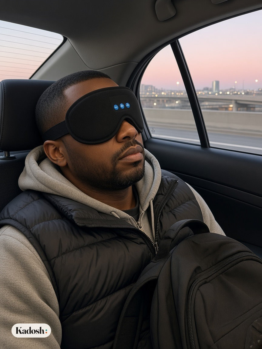 Bluetooth Sleep Mask with Built-in Speakers, Blackout