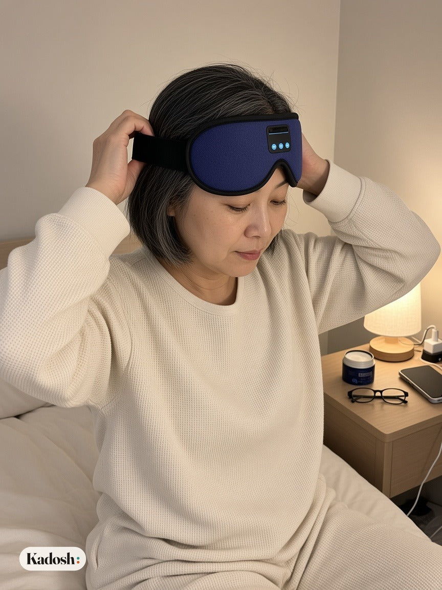 Bluetooth Sleep Mask with Built-in Speakers, Blackout