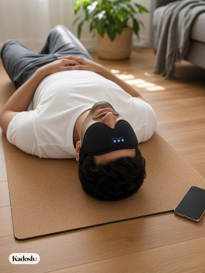 Bluetooth Sleep Mask with Built-in Speakers, Blackout