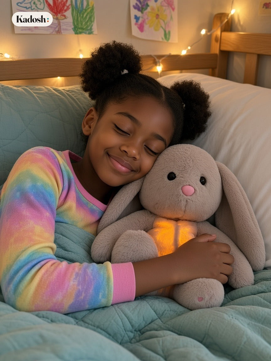 Breathing Bunny Plush, Soothing Sensory Toy with Music