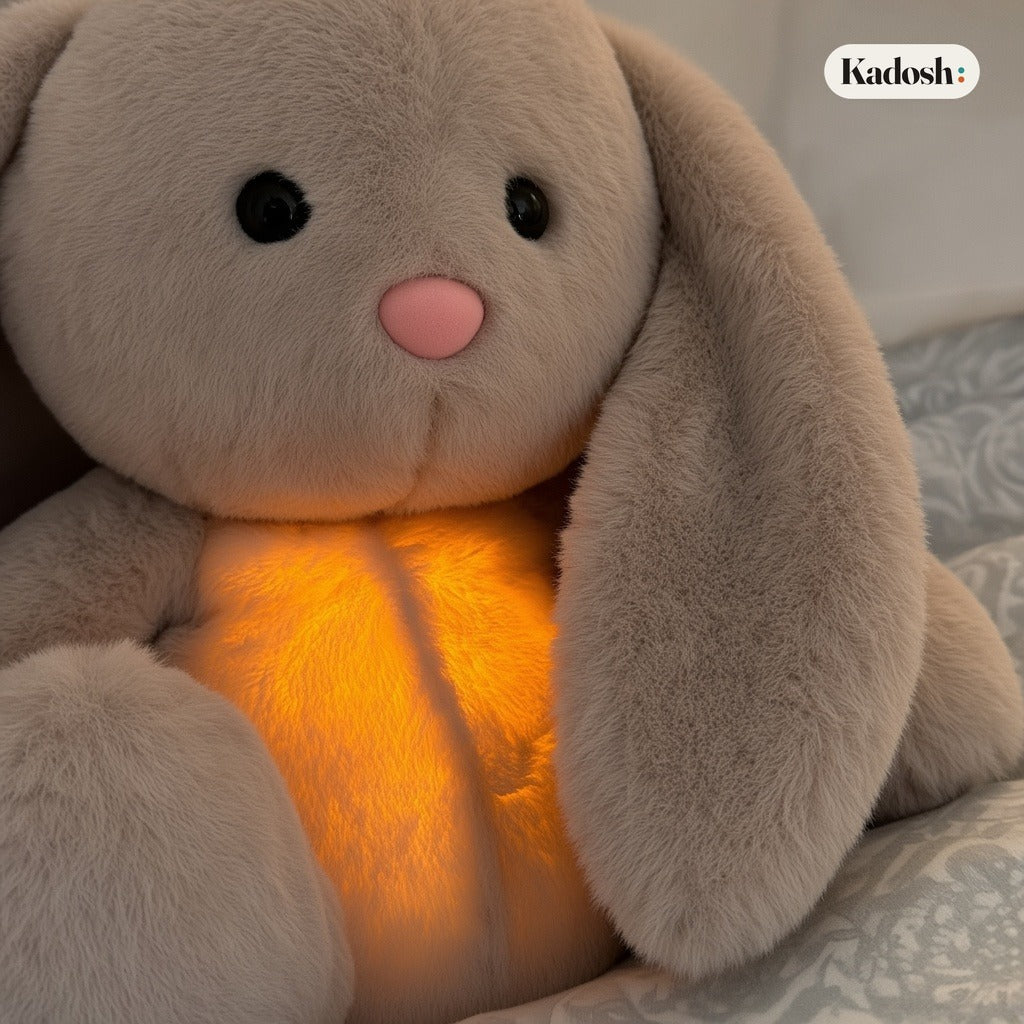 Breathing Bunny Plush, Soothing Sensory Toy with Music