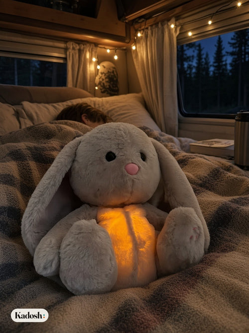 Breathing Bunny Plush, Soothing Sensory Toy with Music