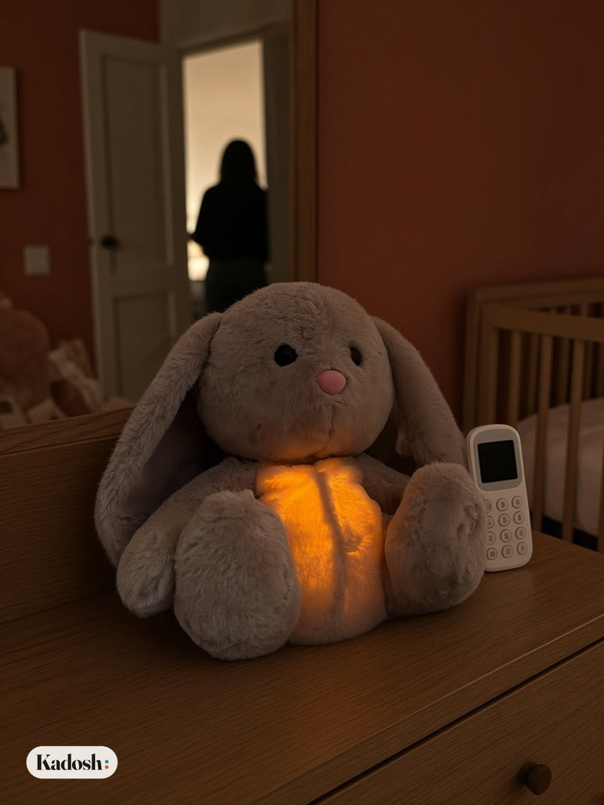 Breathing Bunny Plush, Soothing Sensory Toy with Music
