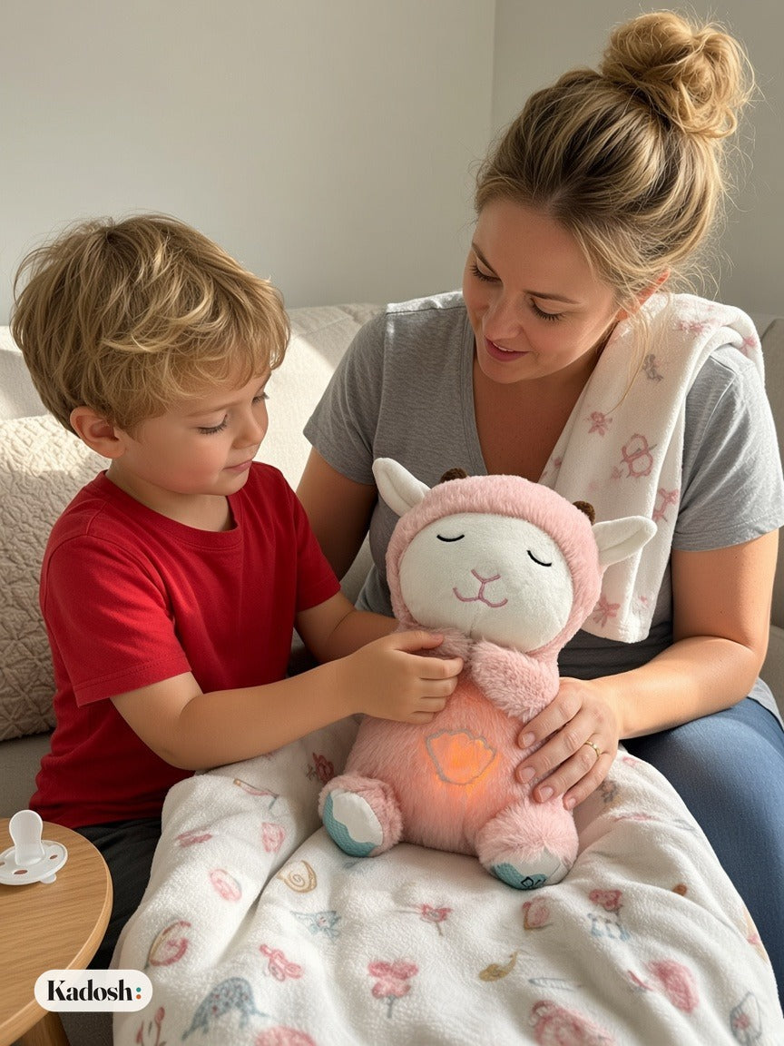 Breathing Lamb Plush Toy with Soothing Sleep Music