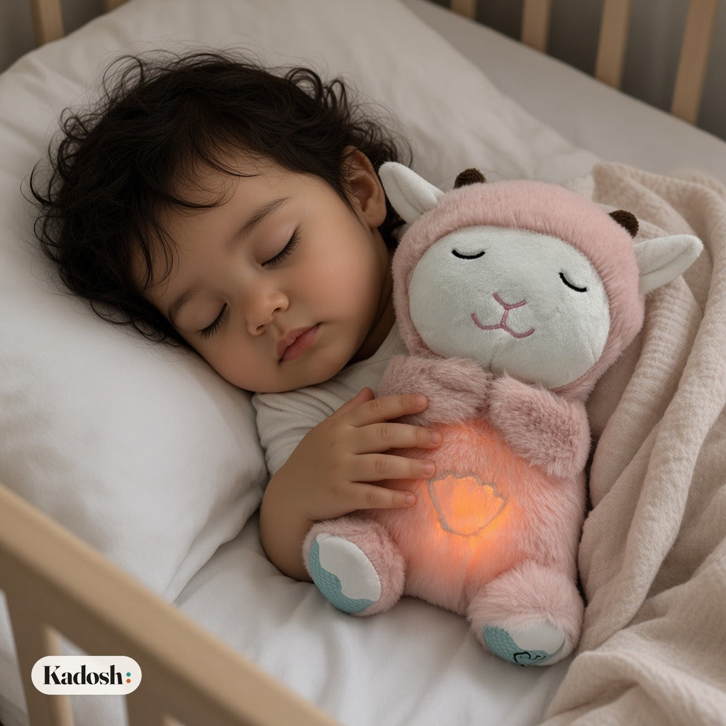 Breathing Lamb Plush Toy with Soothing Sleep Music