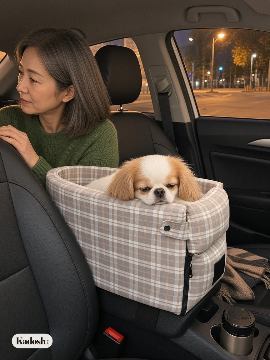 Car Armrest Pet Seat for Small Cats and Dogs, Nonslip