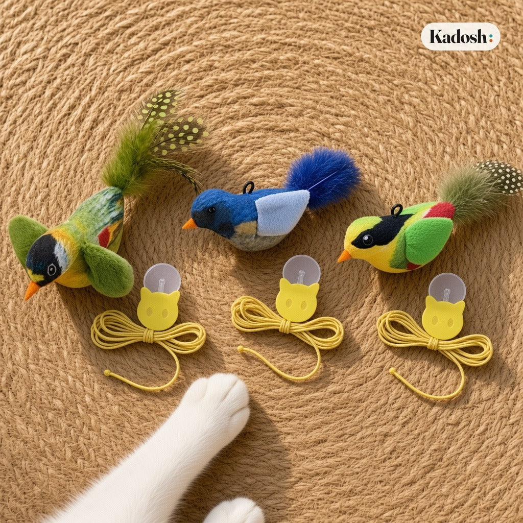 Chirping Bird Cat Toy, Hanging Door Swing Cat Teaser