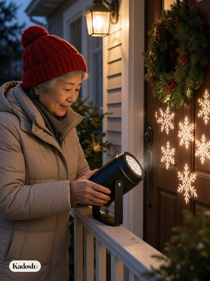 Christmas Projector Light, Rotating Snowflake LED Outdoor Decor