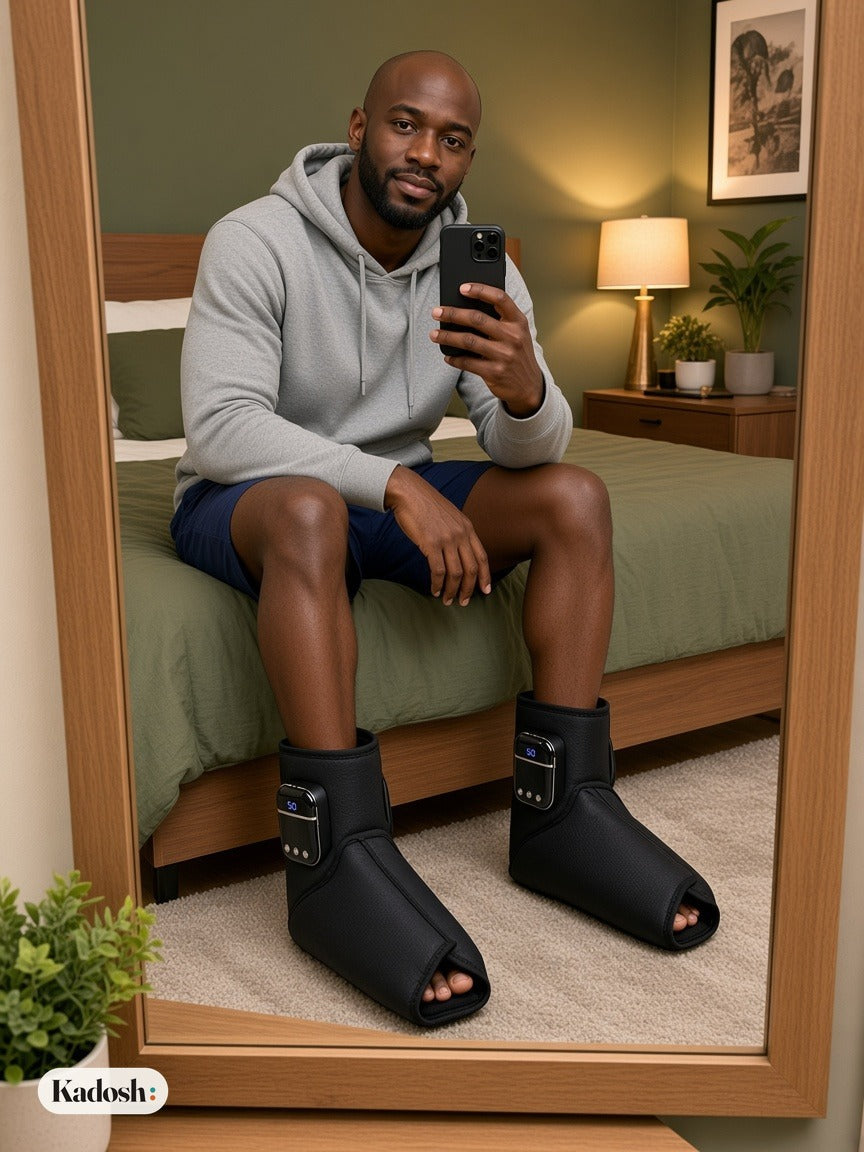 Cordless Air Compression Foot Massager with Heat, Ankle Boots