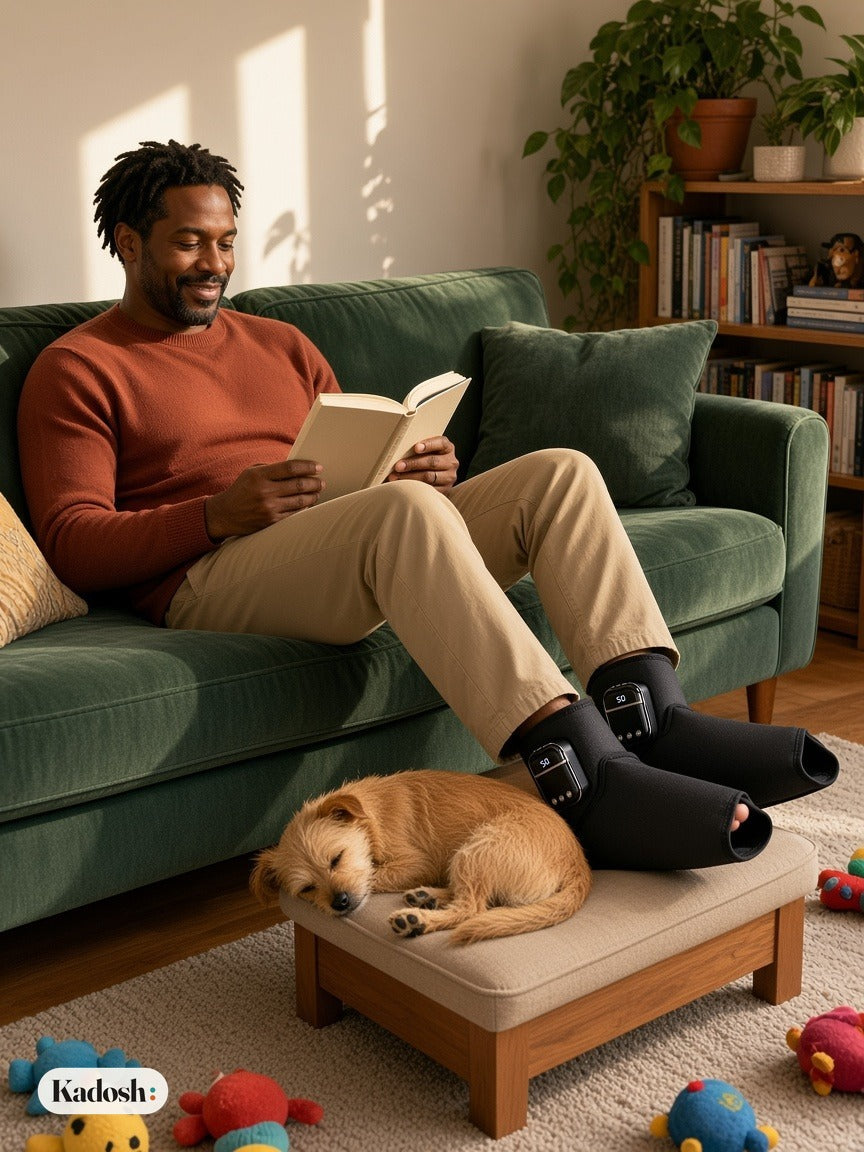 Cordless Air Compression Foot Massager with Heat, Ankle Boots