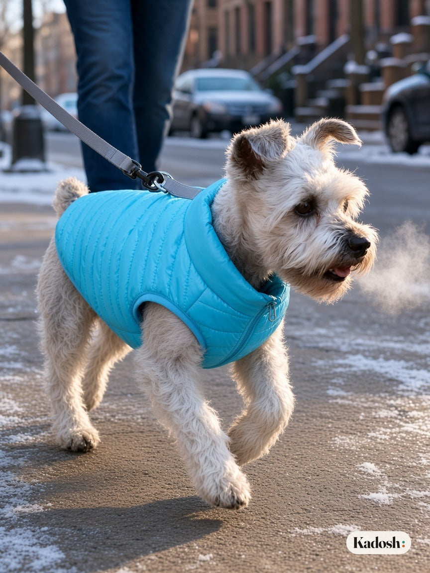 Dog Winter Jacket with Full Zipper, Warm Puppy Coat