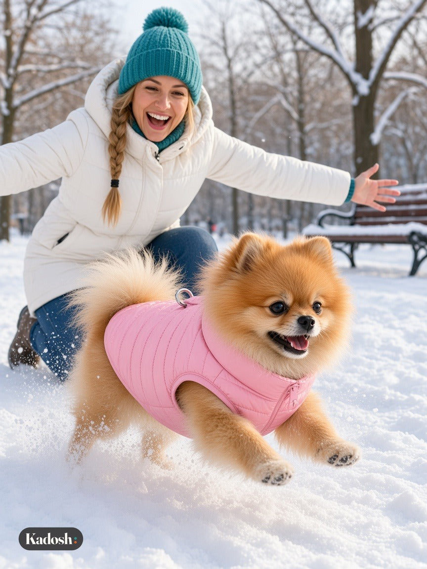 Dog Winter Jacket with Full Zipper, Warm Puppy Coat