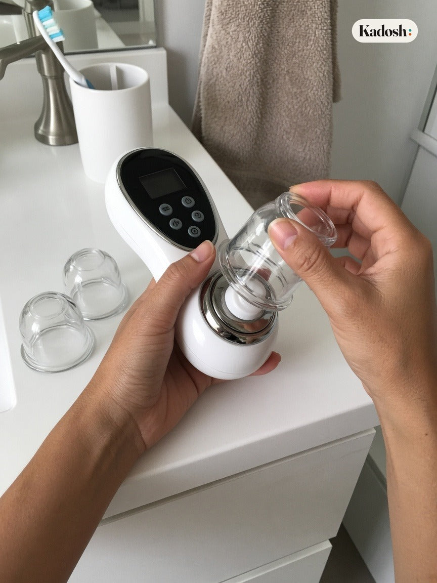 Electric Cupping Massager with 4 Cups for Face and Body