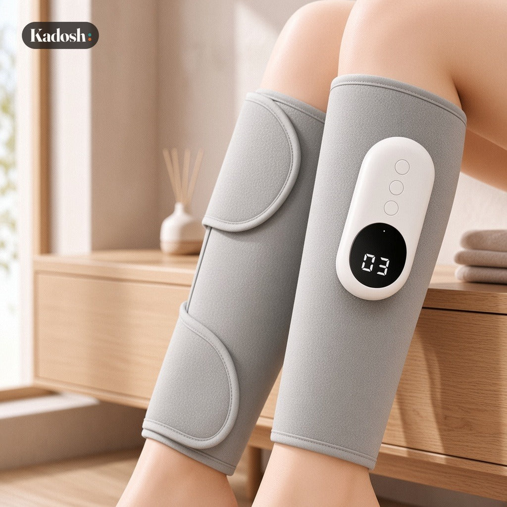 Electric Leg Massager with Air Compression & Heat, Foot & Leg Wraps