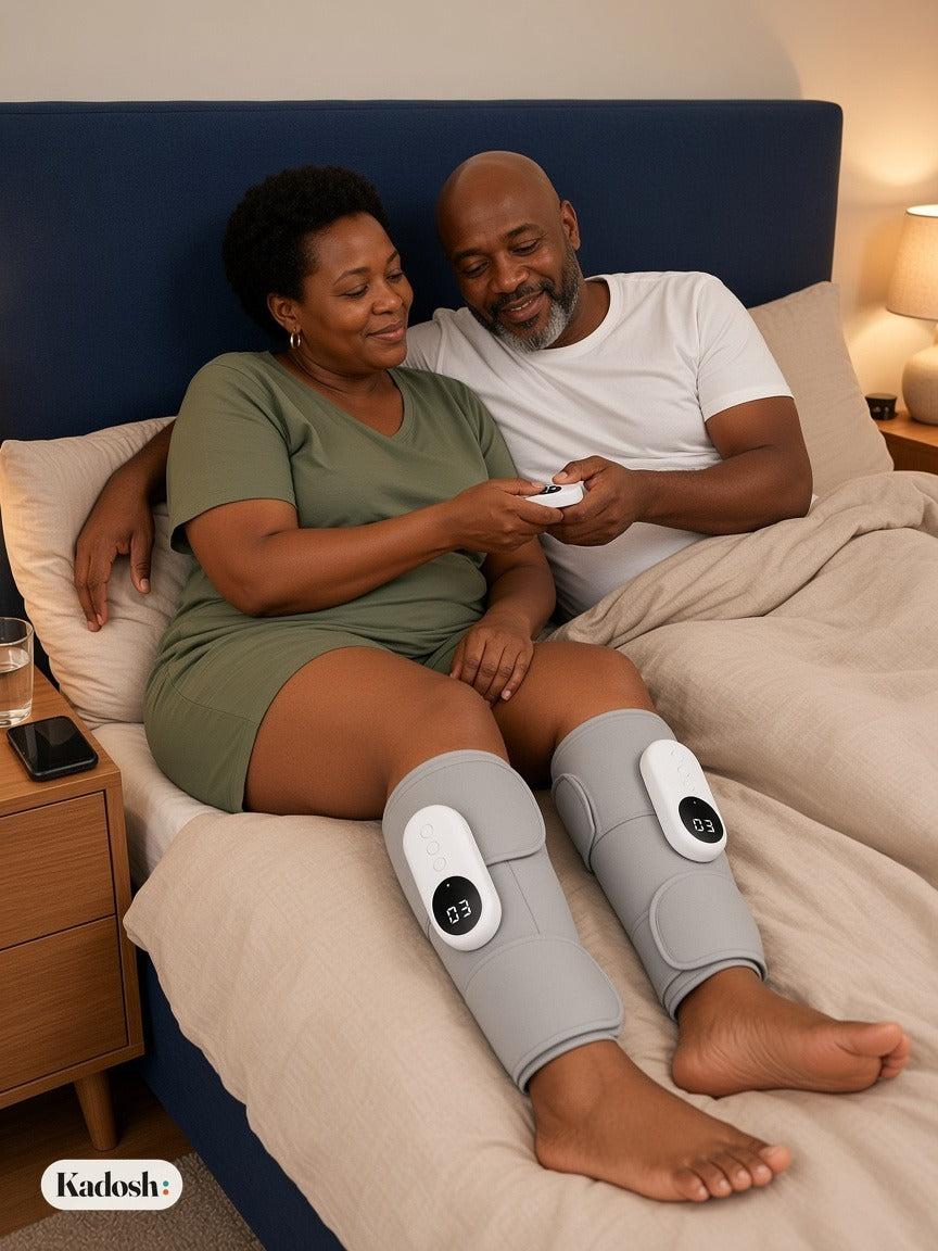 Electric Leg Massager with Air Compression & Heat, Foot & Leg Wraps