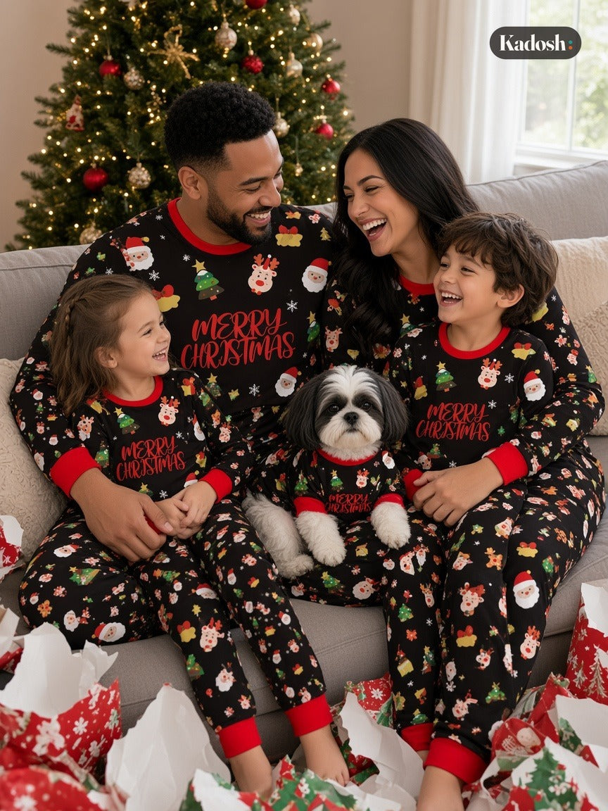 Family Matching Christmas Pajamas Set, Cotton Xmas PJs