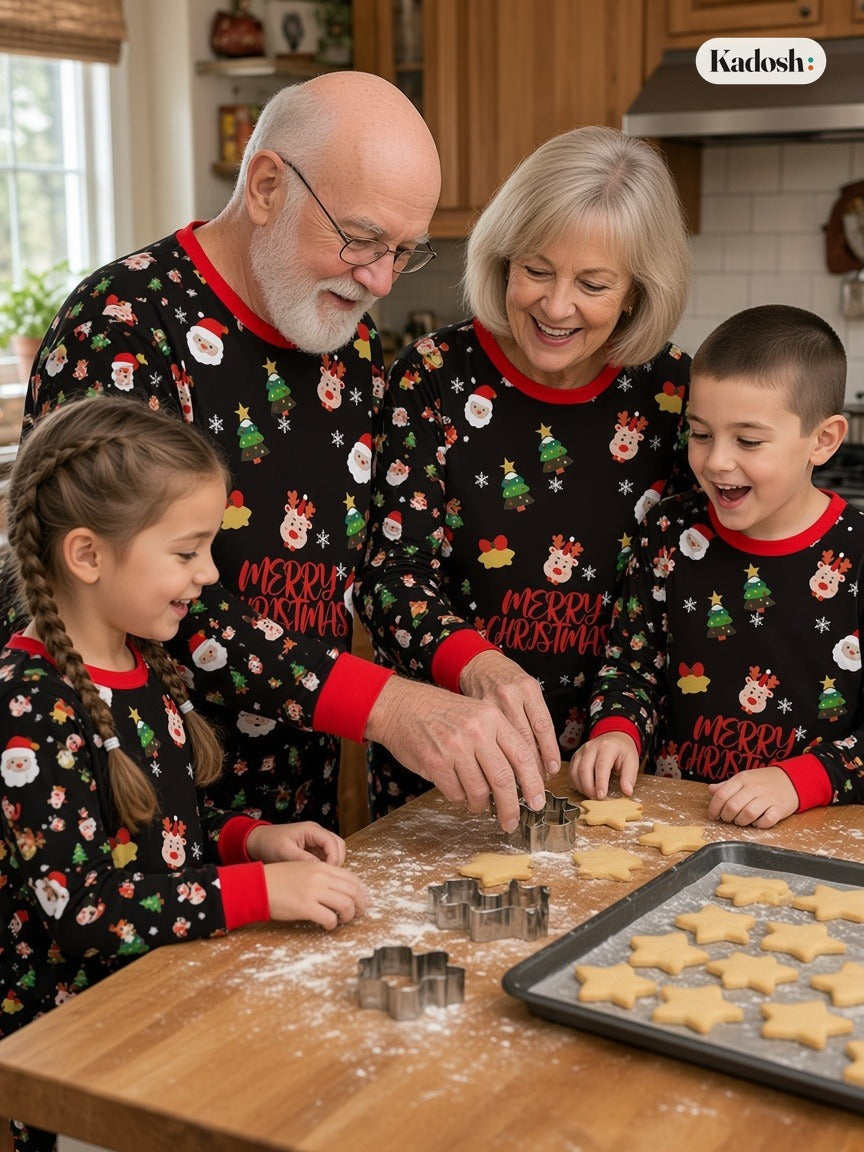 Family Matching Christmas Pajamas Set, Cotton Xmas PJs