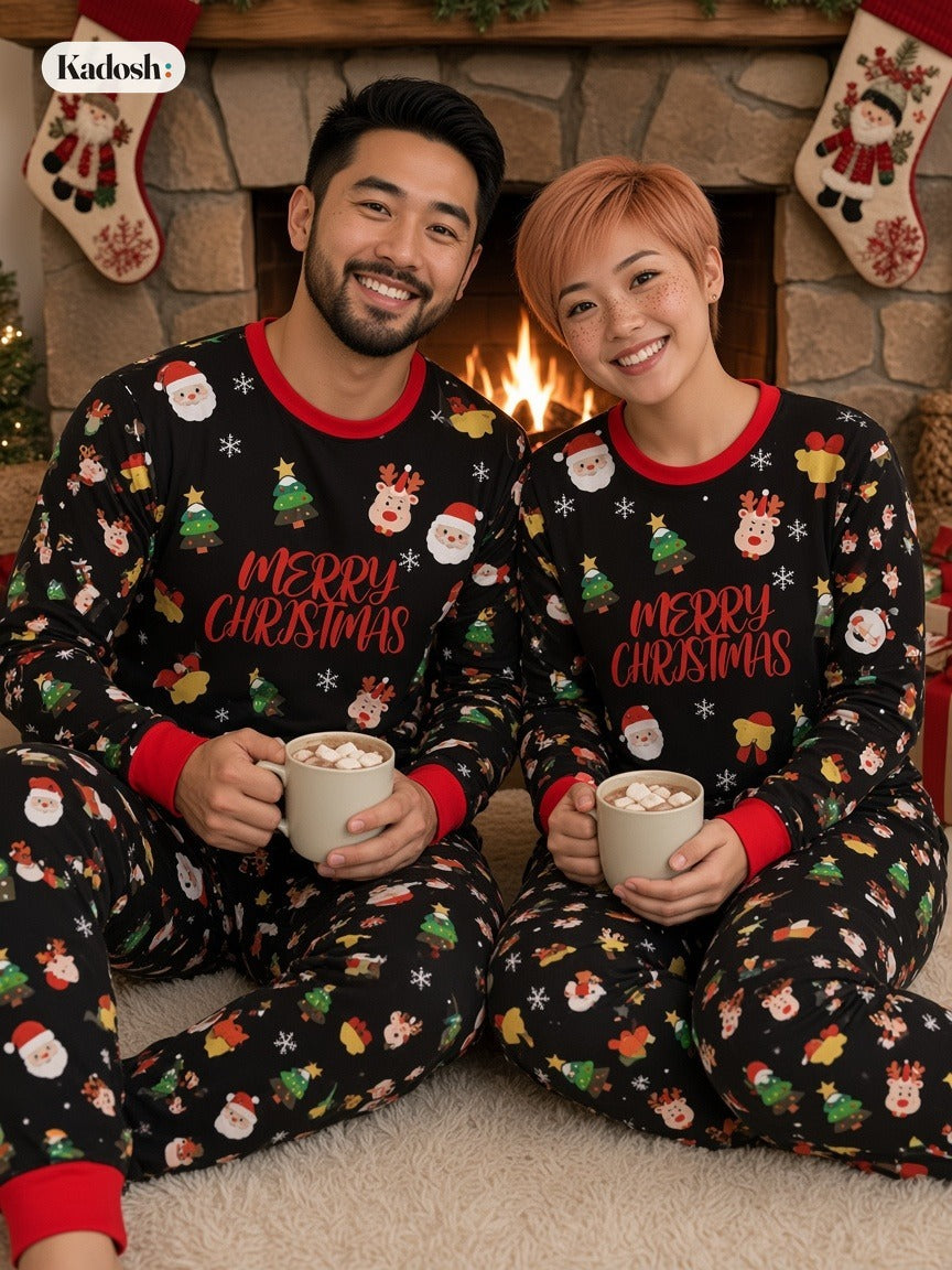 Family Matching Christmas Pajamas Set, Cotton Xmas PJs