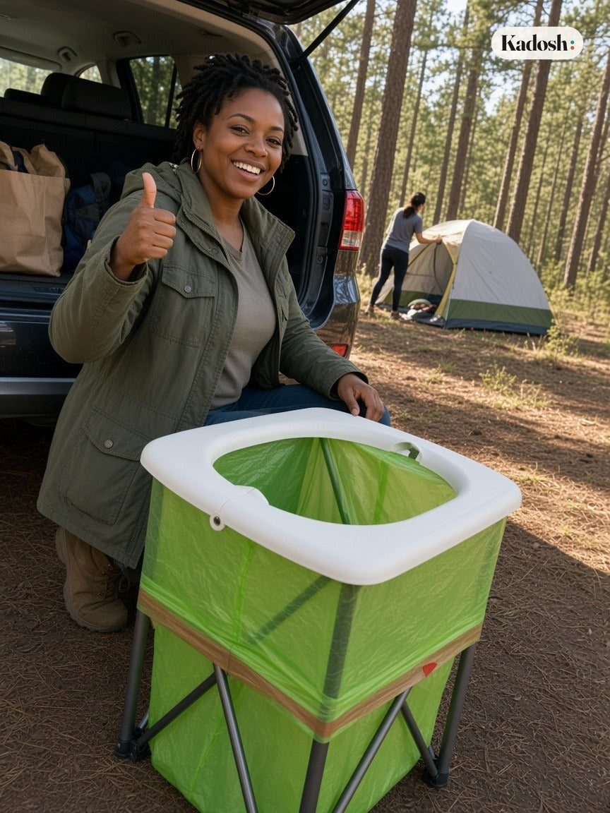 Folding Portable Toilet for Car, Camping, and Emergencies