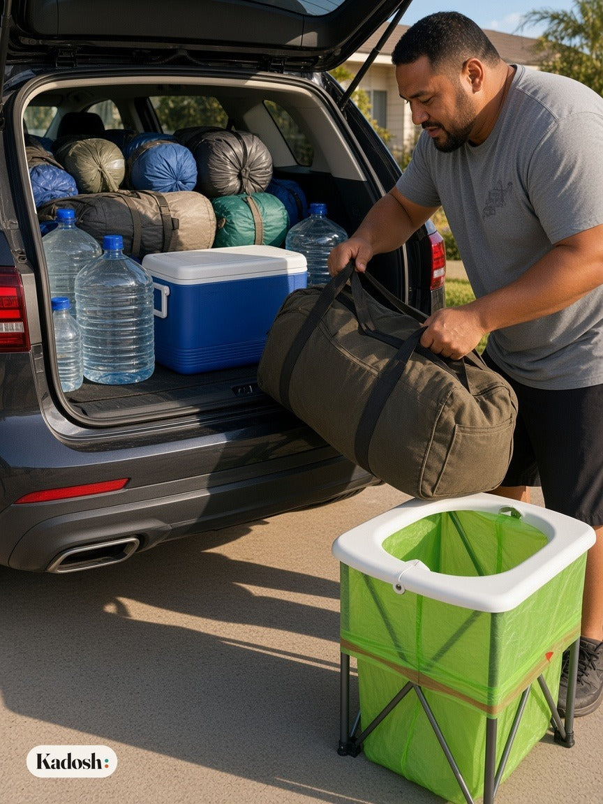 Folding Portable Toilet for Car, Camping, and Emergencies