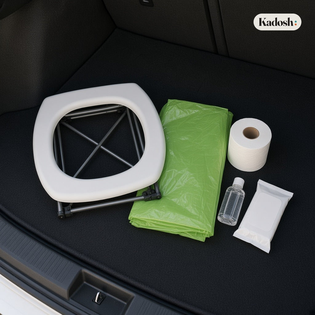 Folding Portable Toilet for Car, Camping, and Emergencies