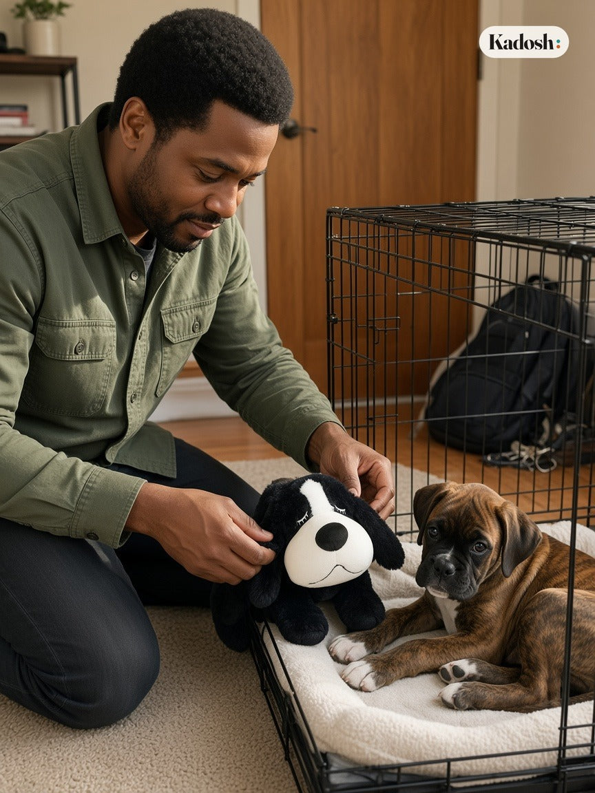 Heartbeat Plush Dog Toy, Sleep Buddy with Heartbeat