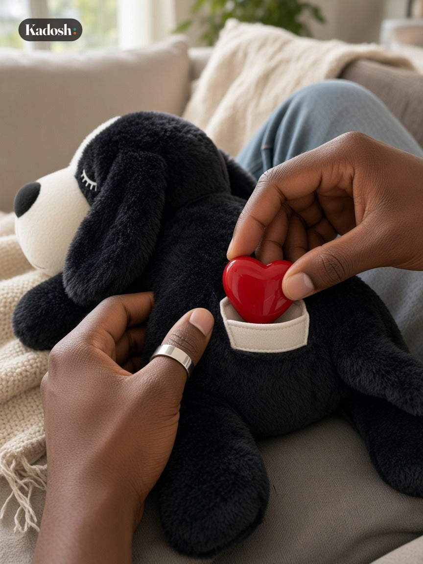 Heartbeat Plush Dog Toy, Sleep Buddy with Heartbeat