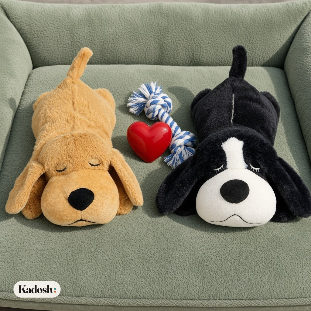 Heartbeat Plush Dog Toy, Sleep Buddy with Heartbeat
