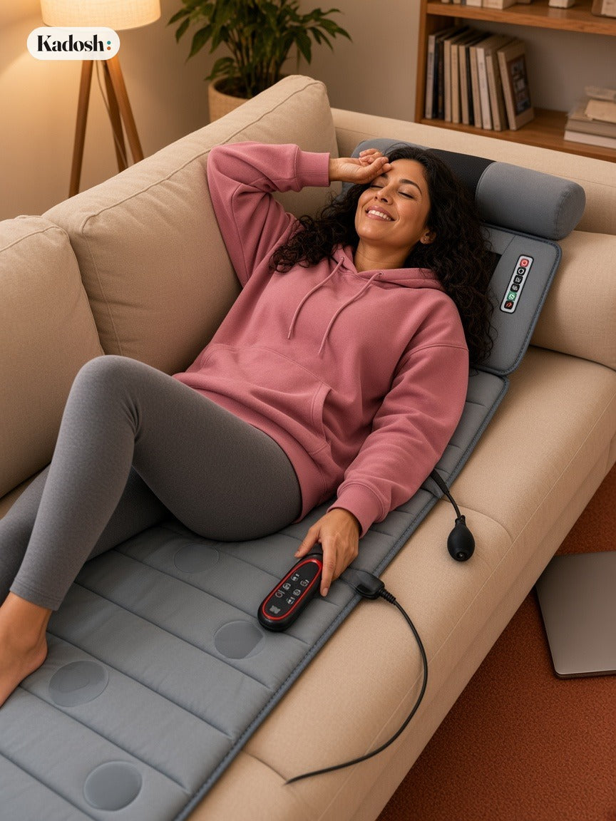 Heated Full Body Massage Mat with 10 Vibration Motors & Neck Massager