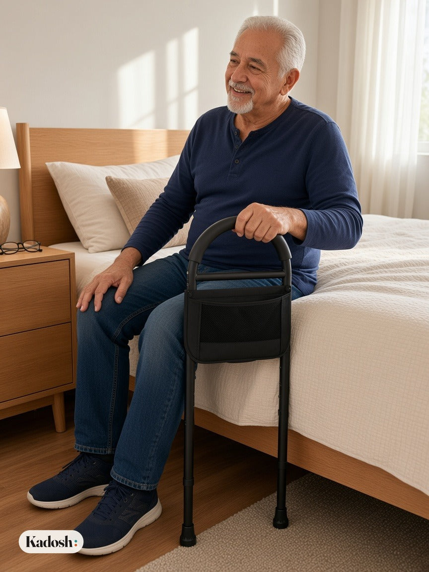 Height Adjustable Bed Assist Rail for Elderly Adults