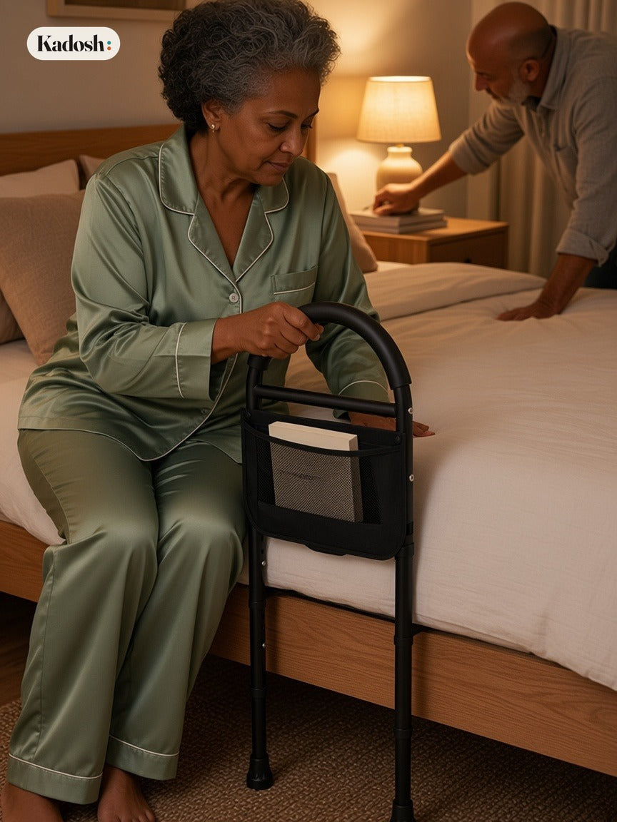 Height Adjustable Bed Assist Rail for Elderly Adults