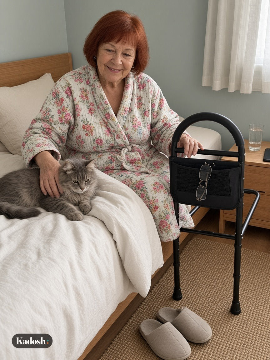 Height Adjustable Bed Assist Rail for Elderly Adults