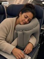 Inflatable Travel Nap Pillow for Airplane and Office Desk
