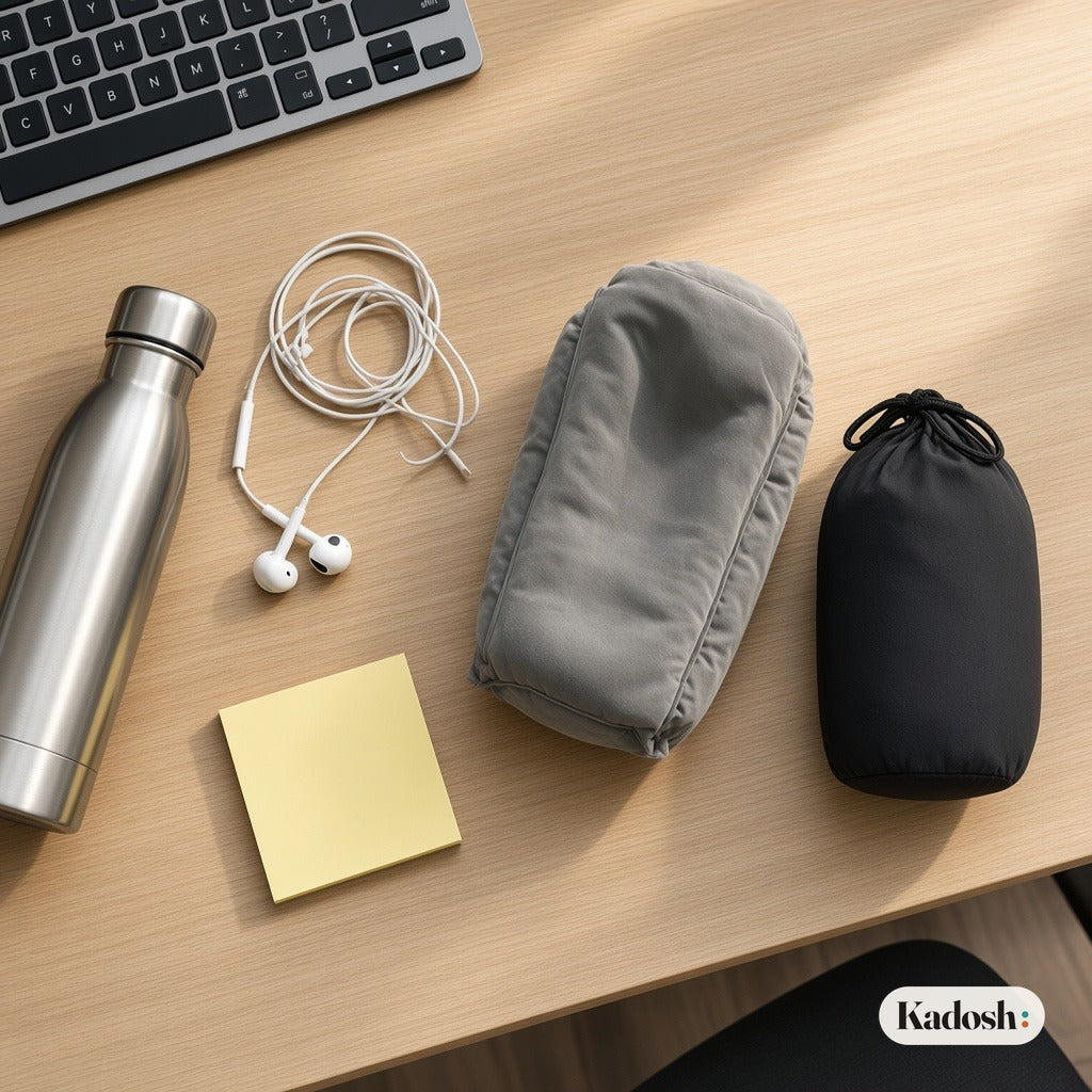Inflatable Travel Nap Pillow for Airplane and Office Desk