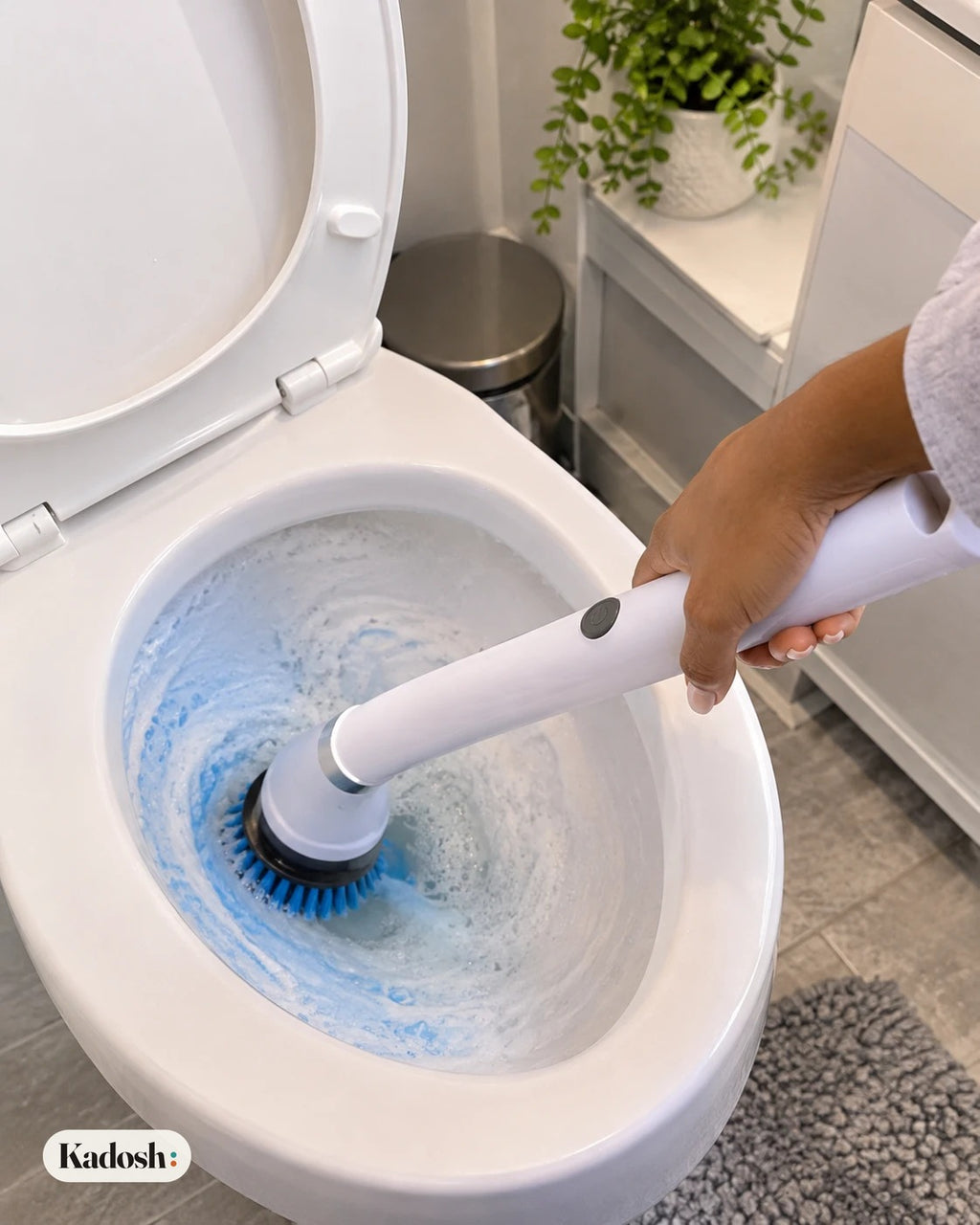 Wireless Electric Toilet Brush, Rechargeable Spinning Scrubber