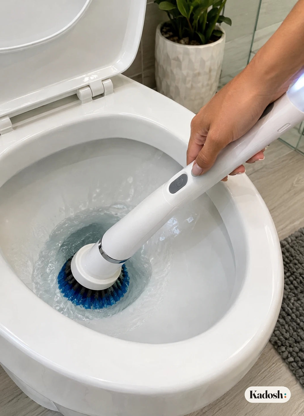 Wireless Electric Toilet Brush, Rechargeable Spinning Scrubber