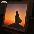 Jesus LED Light Painting, Light-Up Cross Frame Night Light