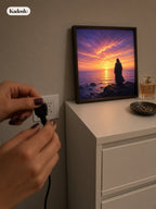 Jesus LED Light Painting, Light-Up Cross Frame Night Light