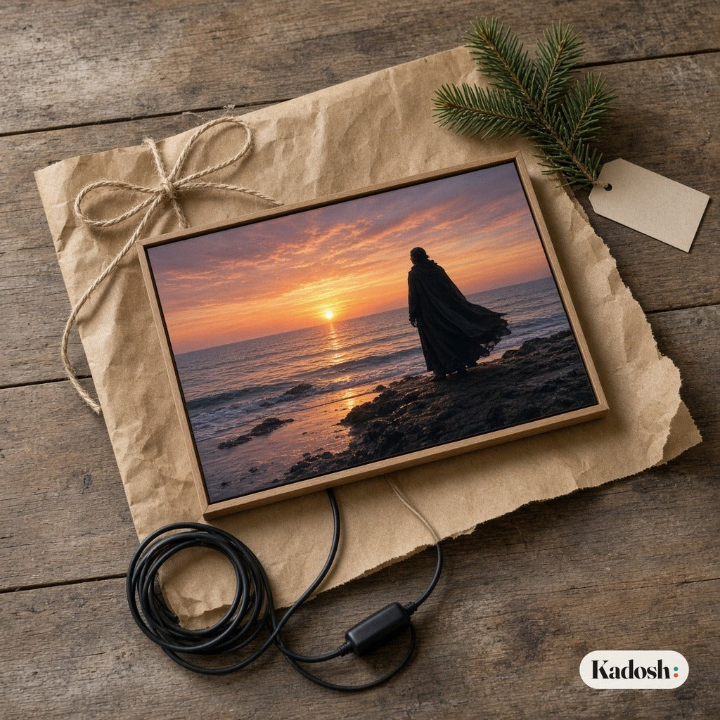 Jesus LED Light Painting, Light-Up Cross Frame Night Light