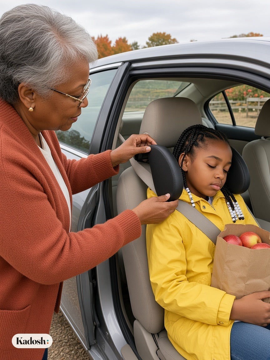 Kids Car Headrest Pillow for Back Seat, Side Sleep Support