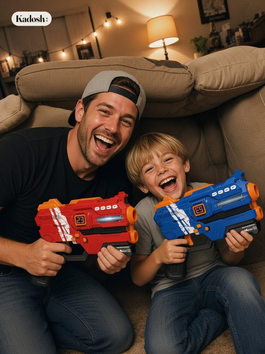 Laser Tag Gun Set with Red and Blue Projector Guns