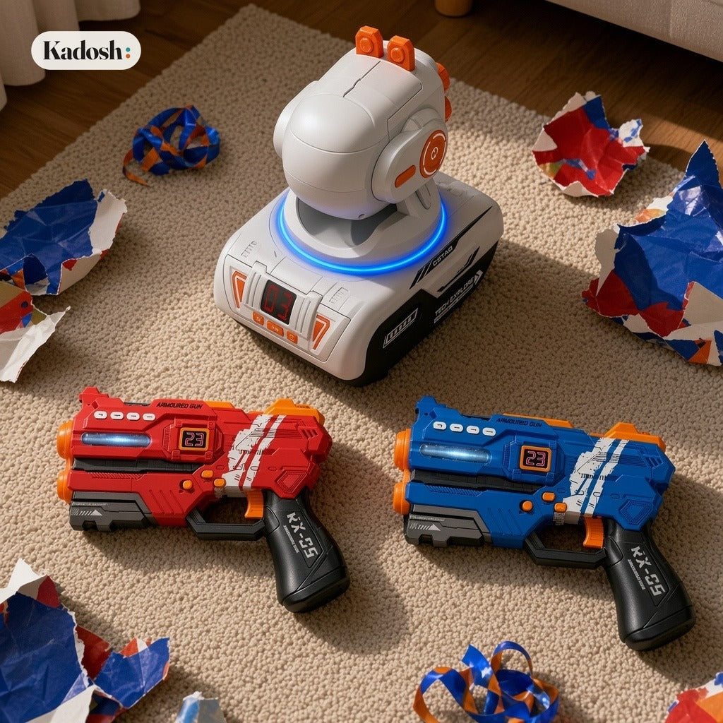 Laser Tag Gun Set with Red and Blue Projector Guns