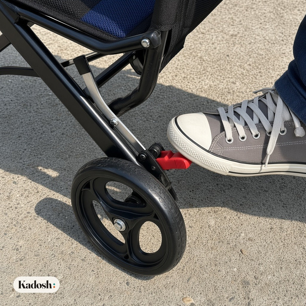 Lightweight Folding Transport Chair, Aluminum, 220lbs