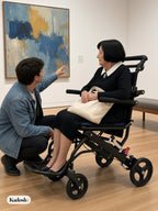 Lightweight Folding Transport Chair, Aluminum, 220lbs