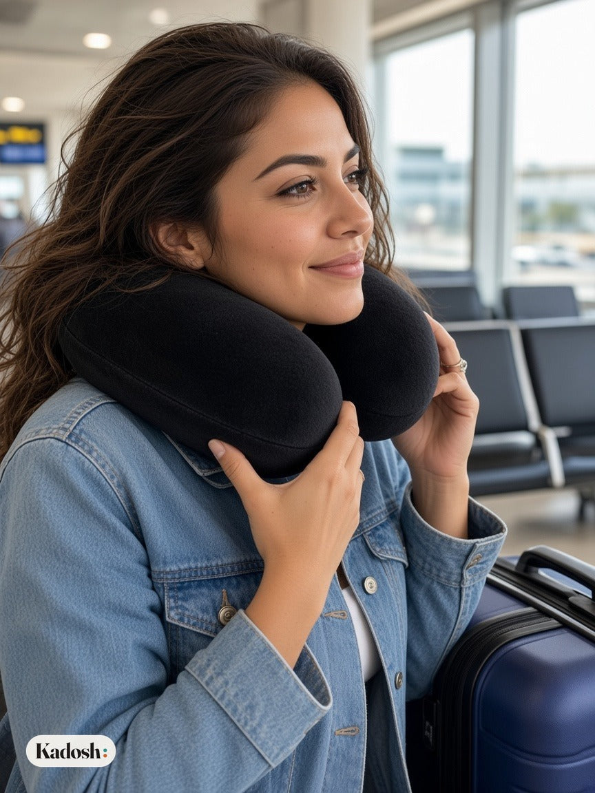 Neck Pillow Travel Pillow for Planes, Cars, and Trains