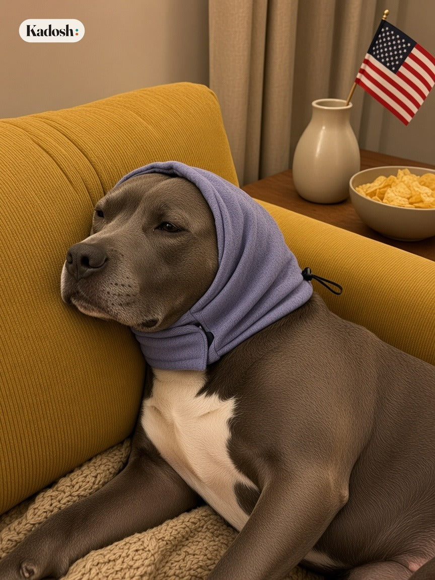 Pet Ear Muff Hoodie, Noise Cover Head Wrap for Dogs and Cats