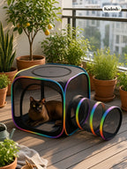 Portable Cat Enclosure, 7-in-1 Outdoor Catio with Tent & Tunnel