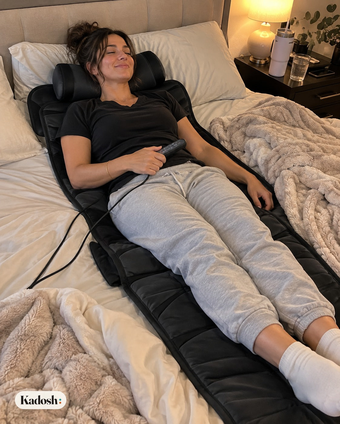 Heated Full Body Massage Mat with 10 Vibration Motors & Neck Massager
