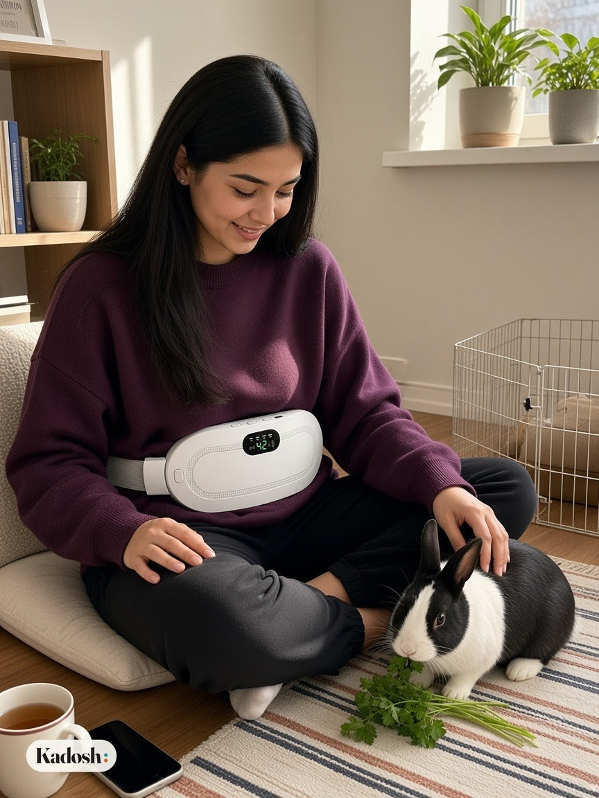 Rechargeable Heated Period Belt with Vibration Massage
