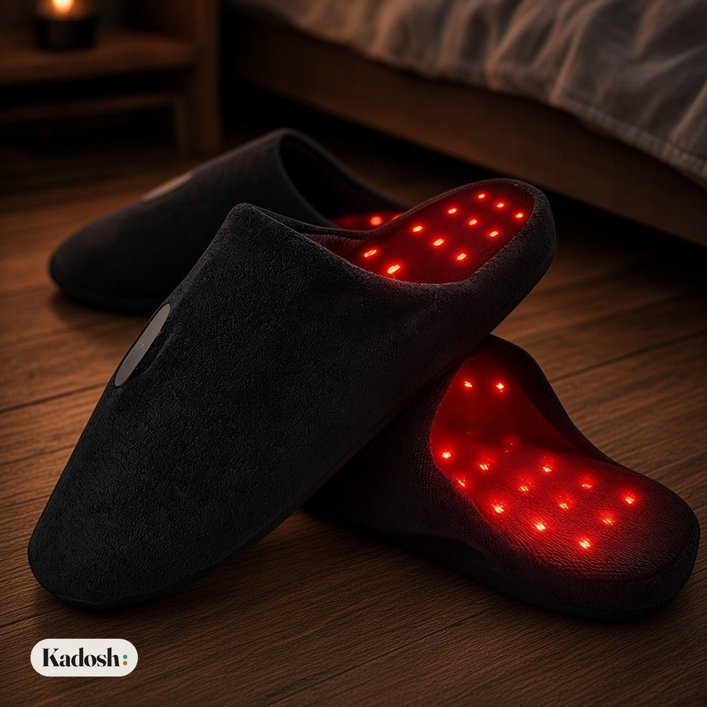 Red Light Heated Slippers, Rechargeable Foot Warmer Shoes